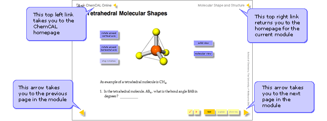 Screengrab of chemCAL page